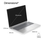 HP E0EY5ET laptop Intel Core 7 350 Ordinateur portable 40,6 cm (16") WUXGA 16 Go LPDDR5x-SDRAM 512 Go SSD Wi-Fi 7 (802.11be) Windows 11 Pro AI PC Argent