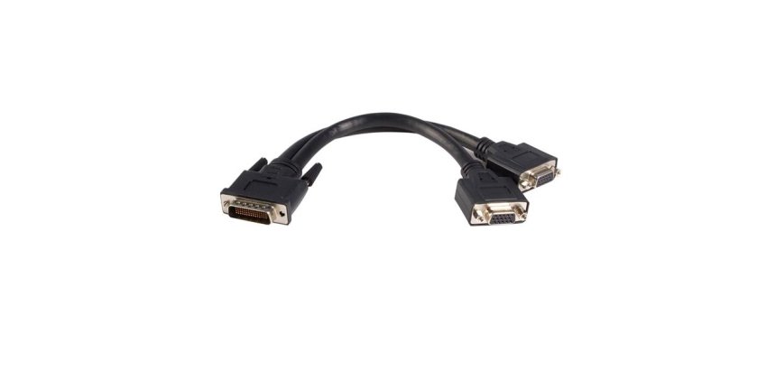Cable de 0,2m de LFH59 DMS-59 a doble dual VGA - DMS59 Macho - 2x VGA Hembra