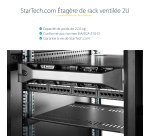 StarTech.com Etagère cantilever ventilée pour rack de serveur universel 2U 16 pouces - Etagère d'armoire serveur fixe - 22 kg
