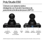 HP Poly Cámara inteligente Poly Studio E60 4K con zoom óptico de 12 aumentos y MPTZ