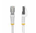 StarTech.com Câble Ethernet CAT8 Blanc de 1m, RJ45 Snagless, 25G/40G, 2000MHz, 100W PoE++, S/FTP, Fil de Cuivre Pur 26AWG, LSZH, Cordon de Raccordement Réseau Blindé avec Serre-Câble, Testé par Fluke Channel