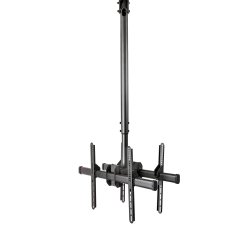 StarTech.com Zweifache Deckenhalterung für Fernsehgeräte(32"-75") - Rücken an Rücken, Hochbelastbare, Bildschirmhalterung mit Teleskopstab (106 bis 156 cm) - Neigbar/Schwenkbar/Drehbar