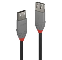 Lindy Rallonge USB 2.0 type A, Anthra Line, 3m