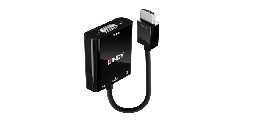 Lindy 38285 cavo e adattatore video 0,1 m HDMI tipo A (Standard) VGA (D-Sub) Nero