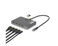 StarTech.com QUAD-USB-DP-ADAPT station d'accueil Avec fil USB 3.2 Gen 1 (3.1 Gen 1) Type-C Gris