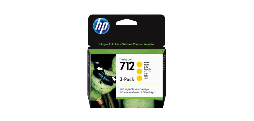 HP 712 3-pack 29-ml Yellow DesignJet Ink Cartridge