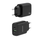 AISENS Cargador 25W, 1xUSB-C PD3.0, 1xUSB-A QC3.0, Negro