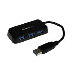 StarTech.com Portable 4 Port SuperSpeed Mini USB 3.0 Hub - 5Gbps - Black - TAA