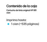 HP Cartucho de tinta original 951 cian