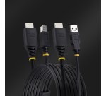 StarTech.com Cable KVM HDMI y USB 3.0 5Gbps de 3m - 4K 60Hz - Cable Combo HDMI 2.0 y USB para Switch Conmutador KVM