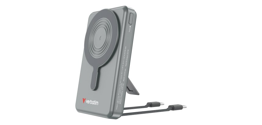 Verbatim 32272 Lithium Polymer (LiPo) Power Bank 10000 mAh Wireless Charging Gray