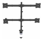 StarTech.com Desk Mount Quad Monitor Arm - Ergonomic VESA 4 Monitor Mount 2x2 up to 27" (17.6lb/8kg) - Articulating & Height Adjustable Pole Mount - Tilt/Swivel/Rotate LCD/LED Screen - Desk Clamp/Grommet