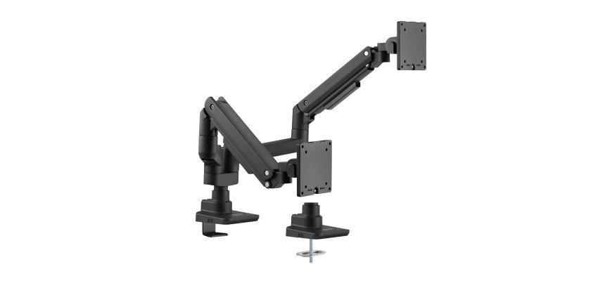 Equip 17"-35" Heavy-Duty Dual Monitor Desk Mount Bracket, Black