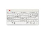 R-Go Tools Clavier ergonomique R-Go Compact Break, clavier compact avec logiciel de pause,AZERTY (FR), Bluetooth, blanc