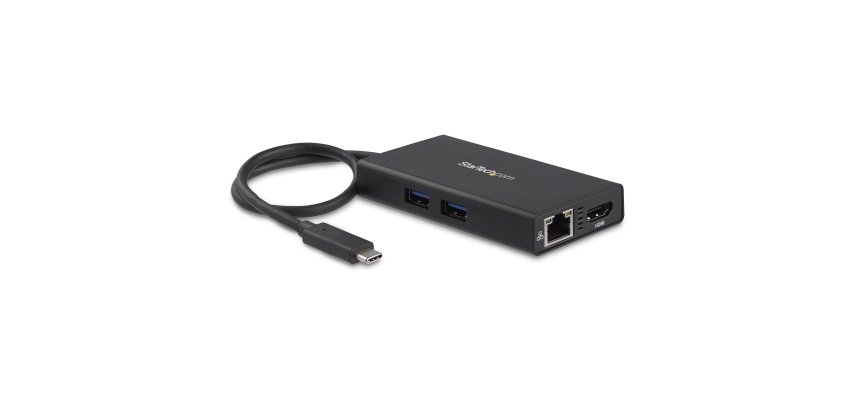Adaptador Multipuertos USB-C con HDMI de 4K- 2x Puertos USB-A - PD de 60W - Negro