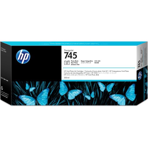 HP Cartouche d'encre DesignJet 745 noir photo, 300 ml