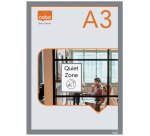 Porte-affiche nobo magnetique autocollant a3 cadre coloris  gris