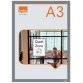 Porte-affiche nobo magnetique autocollant a3 cadre coloris  gris