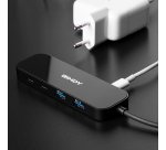 Lindy 43334 hub de interfaz USB 3.2 Gen 2 (3.1 Gen 2) Type-C 10000 Mbit/s Negro