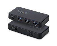 StarTech.com Hub USB-C et USB-A à 4 Ports, 5 Gbps, Auto-Alimenté, Câble Hôte USB-C et USB-A 2 en 1, 1 Port USB-C et 3 Ports USB-A (1x BC 1.2), Adaptateur Secteur 36W Inclus