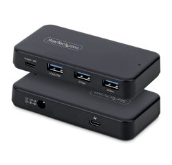 StarTech.com Hub USB-C et USB-A à 4 Ports, 5 Gbps, Auto-Alimenté, Câble Hôte USB-C et USB-A 2 en 1, 1 Port USB-C et 3 Ports USB-A (1x BC 1.2), Adaptateur Secteur 36W Inclus