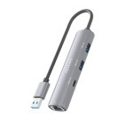 AISENS USB3.0 Dock USB-A A Ethernet Gigabit + Hub 1xUSB-C+2xUSB-A, Gris, 15cm
