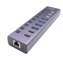i-tec USB-A/USB-C Charging HUB 9port with LAN + Power Adapter 60 W
