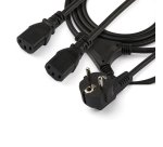 StarTech.com Cable de 2m de Alimentación en Y para Ordenador, 18AWG, EU Schuko a 2x C13, 10A 250V, Cable de Alimentación de CA de Repuesto, para Impresora, para Monitor, UL