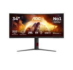 AOC G4 CU34G4Z écran plat de PC 86,4 cm (34") 3440 x 1440 pixels Wide Quad HD LED Noir, Rouge