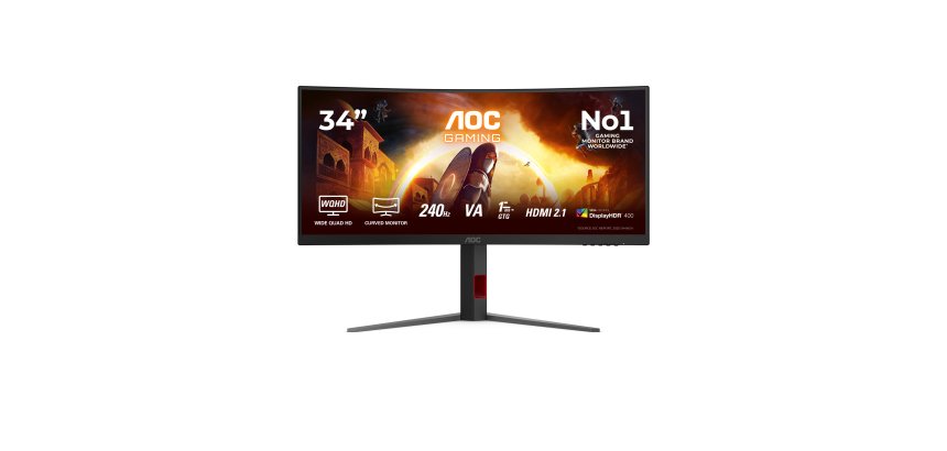 AOC G4 CU34G4Z écran plat de PC 86,4 cm (34") 3440 x 1440 pixels Wide Quad HD LED Noir, Rouge