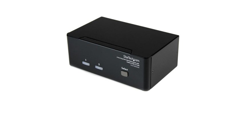 StarTech.com Commutateur KVM USB et double DVI à 2 ports avec audio et hub USB 2.0