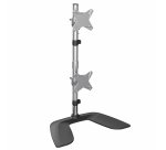 StarTech.com Vertical Dual Monitor Stand, Ergonomic Desktop Stacked Two Monitors, Free Standing Universal Monitor Mount, Height Adjustable - For up to two 27" or 34" Ultrawide (22lb/8kg) VESA Mount Displays