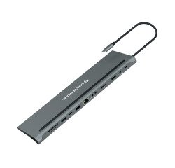 Conceptronic DONN17G replicatore di porte e docking station per laptop Cablato USB 3.2 Gen 1 (3.1 Gen 1) Type-C Grigio