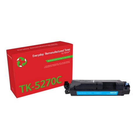 Remanufacturé Everyday Toner remanufacturé Cyan Everyday™ de Xerox compatible avec Kyocera TK-5270C, Capacité standard