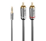 Lindy 35333 cable de audio 1 m 3,5mm 2 x RCA Antracita
