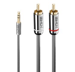 Lindy 35333 cable de audio 1 m 3,5mm 2 x RCA Antracita