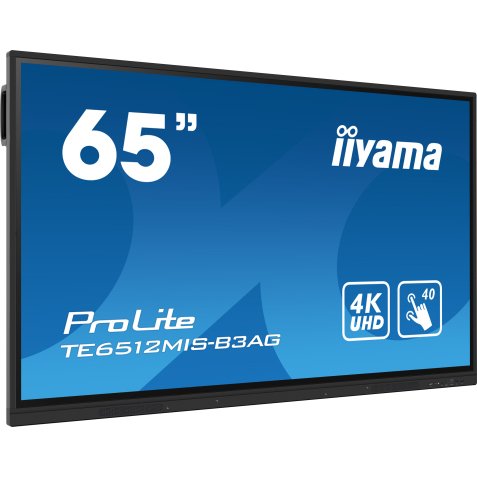iiyama TE6512MIS-B3AG Écran d'affichage dynamique En forme de kiosk 165,1 cm (65") LCD Wifi 400 cd/m² 4K Ultra HD Noir Écran tactile Intégré dans le processeur Android 11 24/7