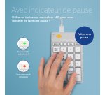 R-Go Tools Clavier R-Go Numpad Break, clavier numérique ergonomique avec logiciel de pause, filaire, blanc