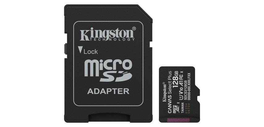 Kingston Technology 128GB microSDXC Canvas Select Plus Gen3 150MB/s A1 (Incluye adaptador de SD)