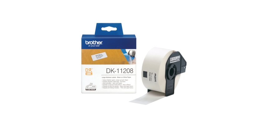 Brother - Rotolo 400 Etichette 38 x 90 mm - Nero/Bianco - DK-11208