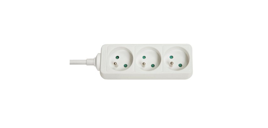 Lindy Multiprise 3 prises FR, blanc