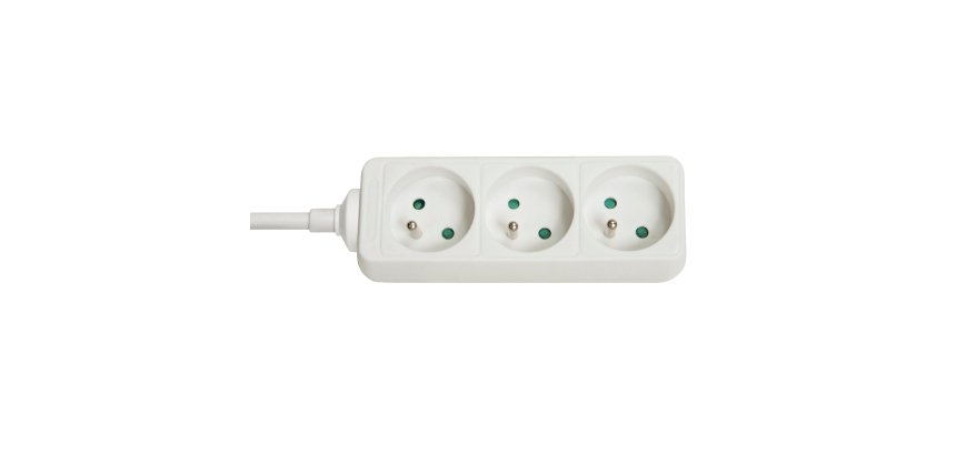 Lindy Multiprise 3 prises FR, blanc