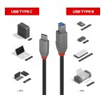 Lindy 1m USB 3.2 Type C to B Cable, Anthra Line