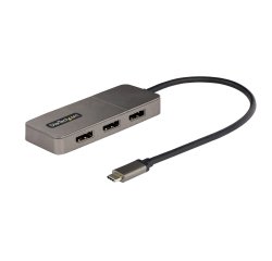 StarTech.com Adaptateur Multi-Moniteur USB-C 3 ports, Hub USB-C vers 3x DP 1.4 MST, Splitter 4K 60Hz DP pour PC, HDR, Câble Extra-Long