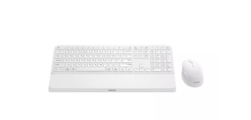 Philips 6000 series SPT6607W/16 teclado Ratón incluido Universal RF Wireless + Bluetooth QWERTY Inglés Blanco