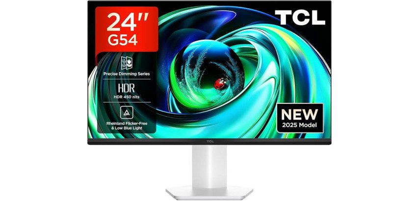 TCL 24G54 Mini-LED Monitor 24", risoluzione Full HD, 100Hz, pannello VA, 450 nits, VESA Display HDR 400, ampia gamma di colori, TÜV Rheinland senza sfarfallio e luce blu bassa
