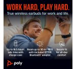 HP Poly Voyager Free 60+ UC Carbon Black Earbuds +BT700 USB-C Adapter +Touchscreen Charge Case