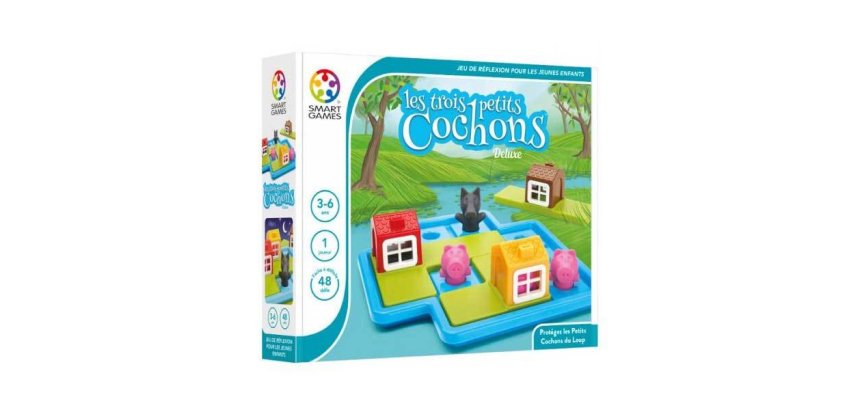 Jeu interdacta les 3 petits cochons 1 plateau + 3 maisons + 3 cochons + 1 loup + 1      livret + 1 livre avec le