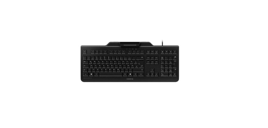 CHERRY SECURE BOARD 1.0 Clavier filaire, lecteur cartes à puce, noir, USB, AZERTY - FR