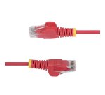 StarTech.com Câble Ethernet CAT6 Rouge Fin de 7m, Sans Accroc, 100W PoE, UTP, LSZH, Fil de Cuivre Pur 28AWG, Cordon Patch Réseau RJ45 avec Serre-Câble, Contrôlé Fluke